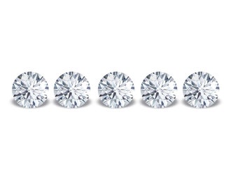 White Diamond 5 pc. 0,40 ct., round Brilliant cut, color G-H, SI, Good+, Diameter mm.2,60-2,80, Riviere