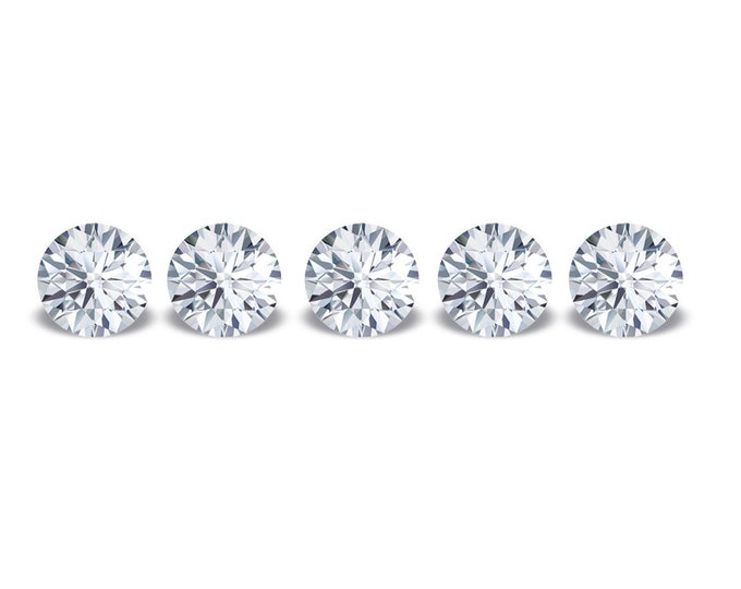 White Diamond 5 pc. 0,40 ct., round Brilliant cut, color G-H, SI, Good+, Diameter mm.2,60-2,80, Riviere