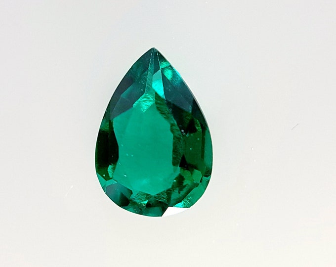 Emerald lab grown, ct.0,58, Pear 7,00x5,00 mm.,loose stone, Hydrotermal
