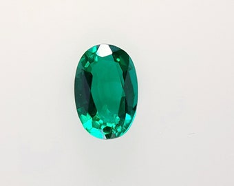 Emerald lab grown, Ct.0,38, Oval 6,00x4,00mm., loose stone, Hydrotermal