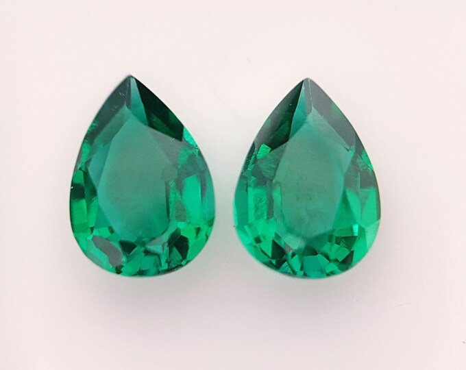 Emerald lab grown, ct.1,17, pear 7,00x5,00 mm., Hydrotermal