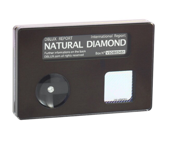 Certified natural Diamond with personal dedication/color G - clarity SI or VS / made in Italy / Diamond Blister