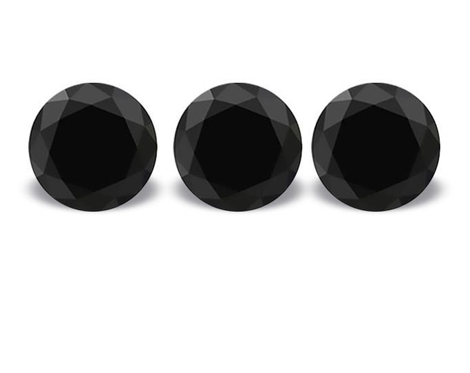 Black Diamond 3 pc. 0,625 ct., top quality, round brilliant cut, Diameter mm.3,59, Trilogy