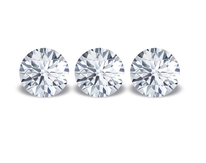 White Diamond 3 pc. 0,33 ct., round Brilliant cut, color G-H, SI, Good+, Diameter mm.3,00-3,20, trilogy
