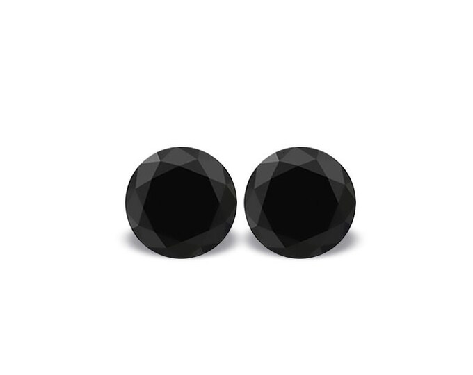 Black Diamond 2 pc. 0,280 ct., top quality, round brilliant cut, diameter mm.3,10, couple, pair