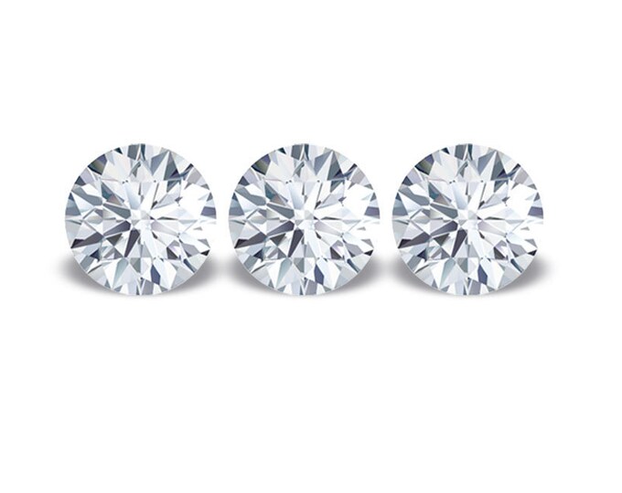 White Diamond 3 pc. 0,42 ct., round Brilliant cut, color G-H, SI, Good+, Diameter mm.3,10-3,30, trilogy