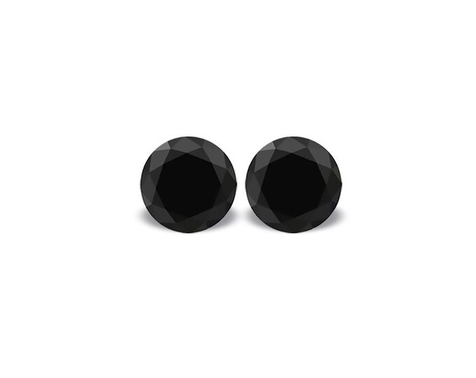 Black Diamond 2 pc. 0,220 ct., top quality, round brilliant cut, diameter mm.2,85, couple, pair