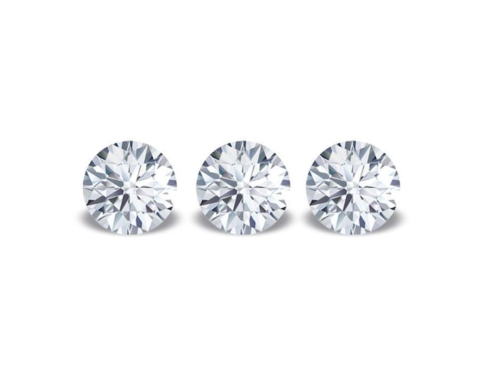White Diamond 3 pc. 0,24 ct., round Brilliant cut, color G-H, SI, Good+, Diameter mm.2,60-2,80, Trilogy