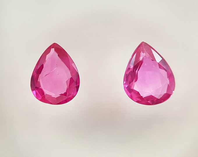 Natural Ruby, Pear 5x4 mm, couple