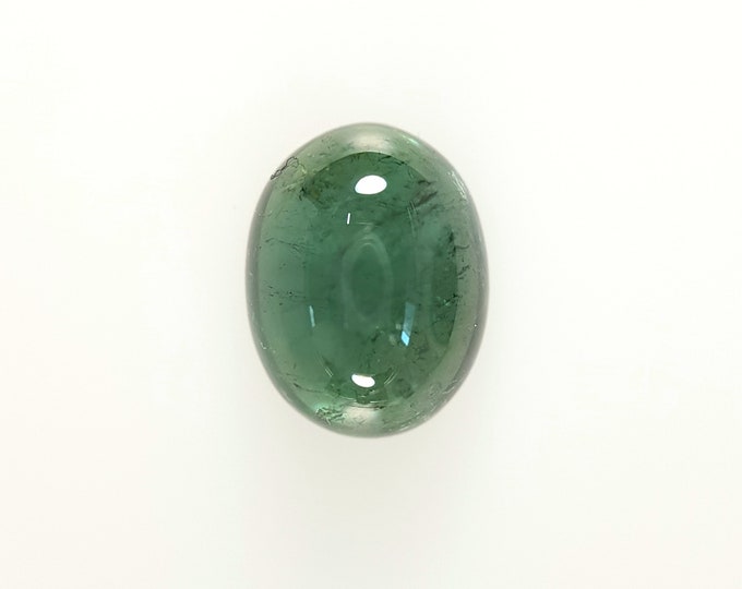 Natural green Tourmaline, ct.2,09, no treatment, Cabochon Oval 8,95x6,90 mm.