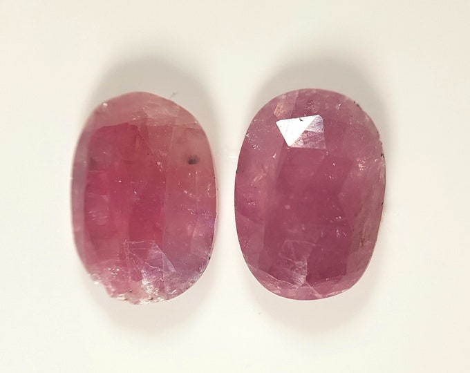 Natural red Sapphire, ct.7,40, flat rosecut couple, Oval 12,20x8,60 mm.