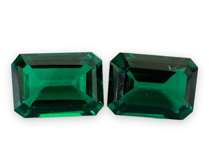 Couple of Emeralds Lab Grown 1,74 Ct