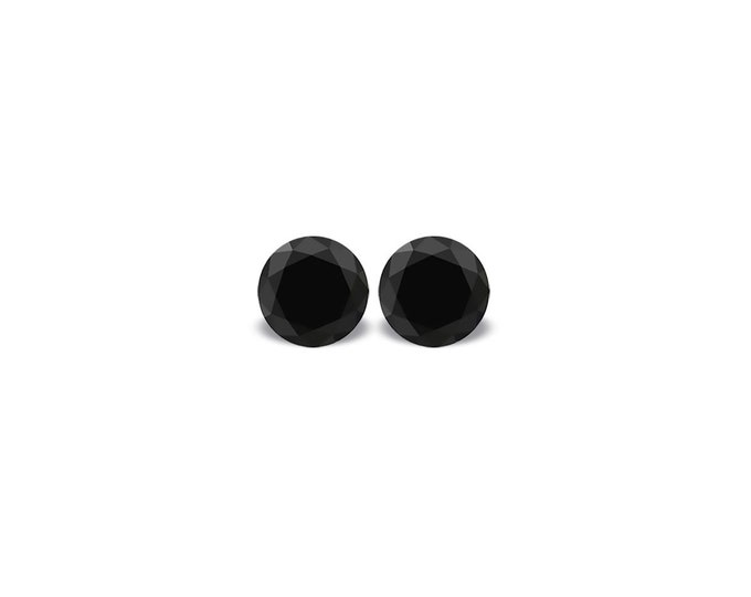 Black Diamond 2 pc. 0,125 ct., top quality, round brilliant cut, diameter mm.2,28, couple, pair