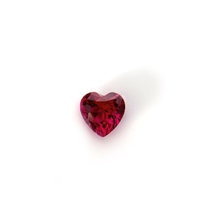 Lab Grown Ruby, Heart shape 6MM, average weight 0.90 CT.