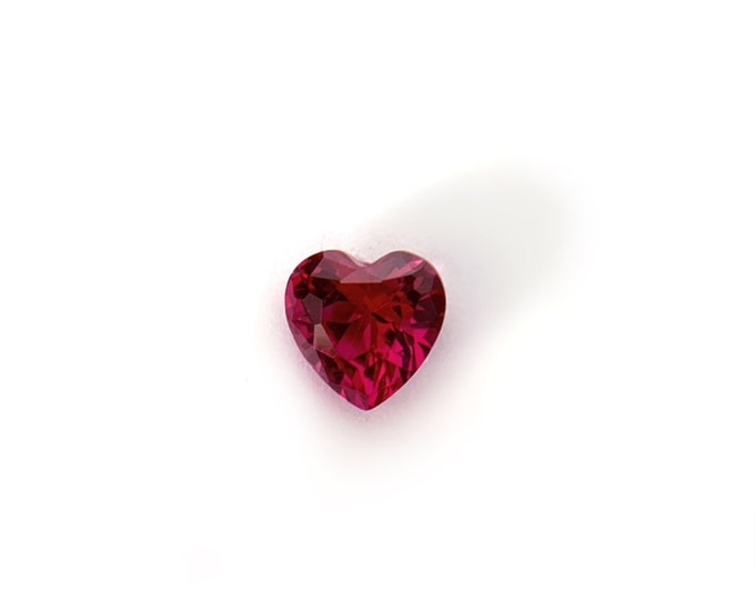 Lab Grown Ruby, Heart shape 6MM, average weight 0.90 CT.