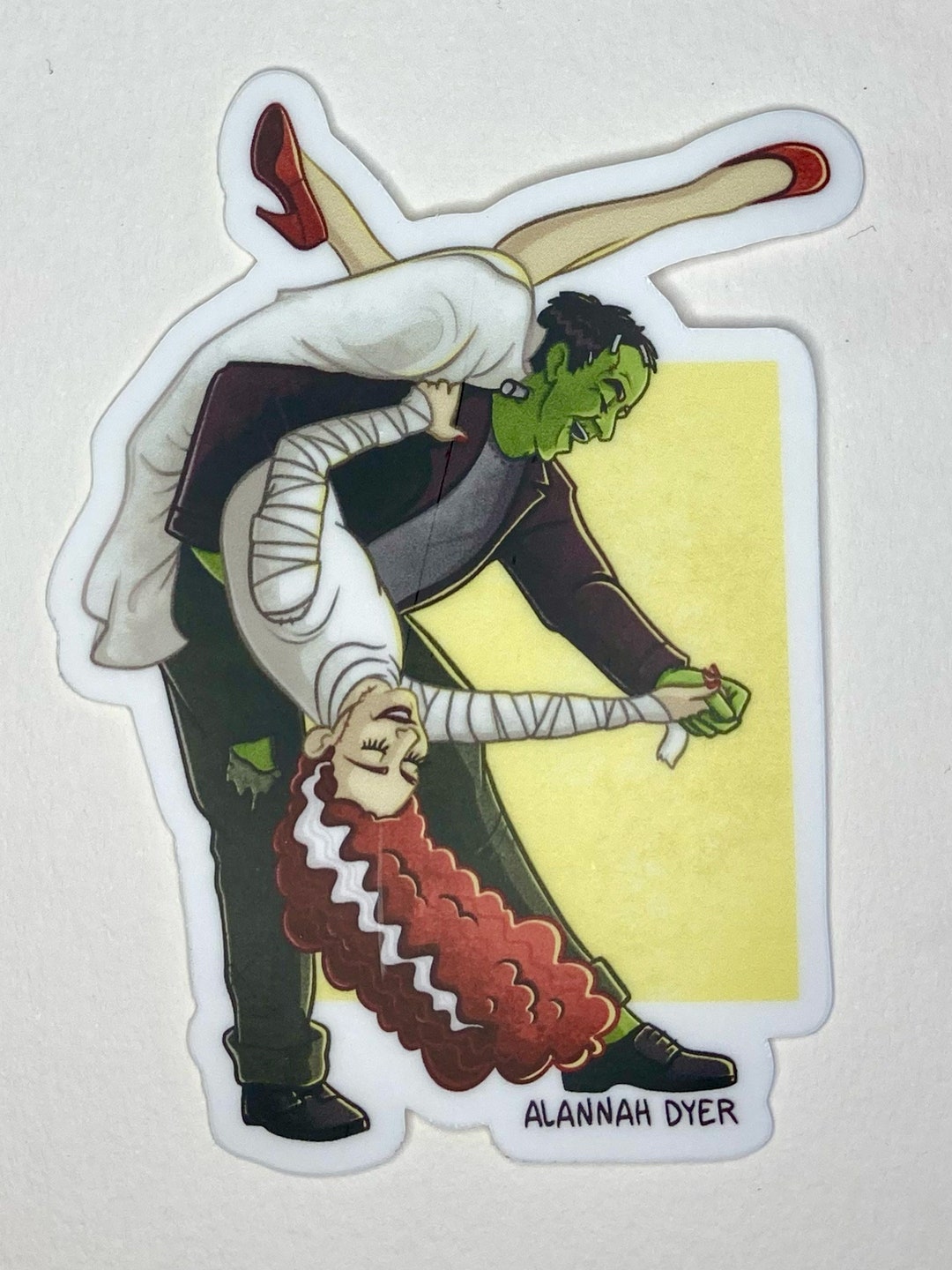 Frankenstein and Bride Swing Dancing Sticker Cute Funny - Etsy