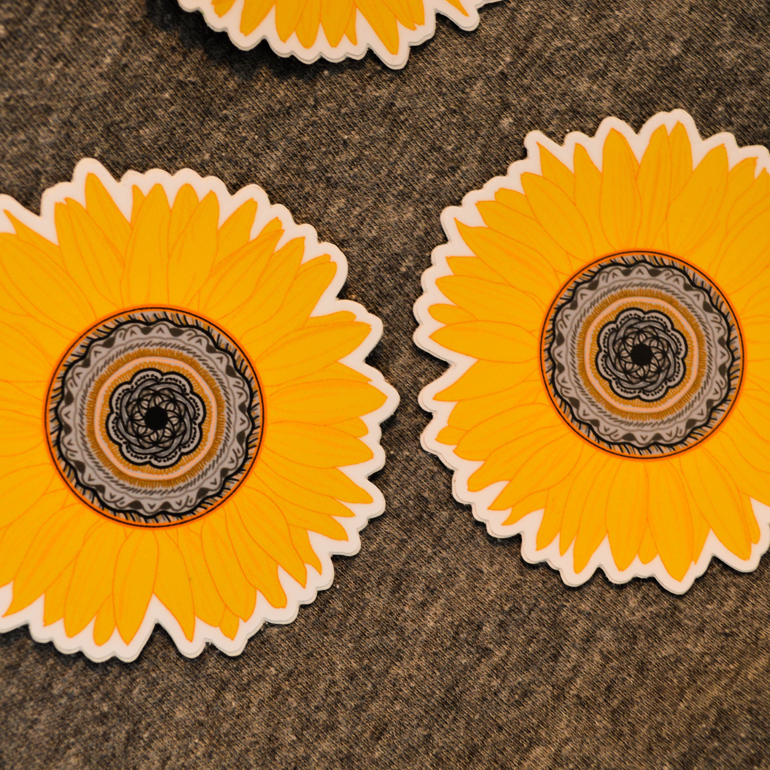 Sunflower Sticker - Vinyl Flower Sticker | Weatherproof - Etsy