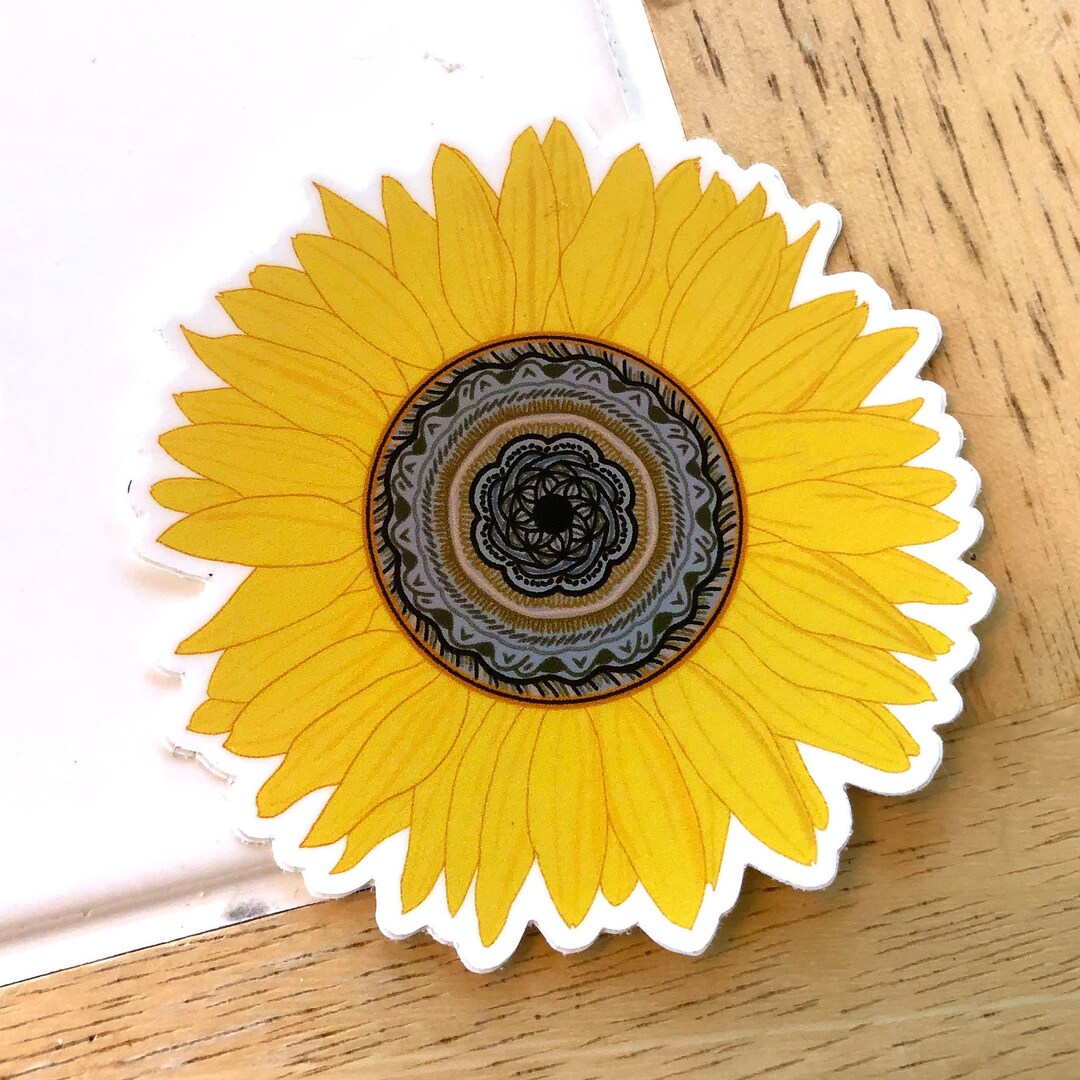 Sunflower Sticker - Vinyl Flower Sticker | Weatherproof - Etsy