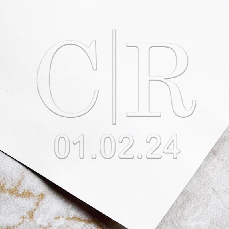 Embossed Monogram - Etsy