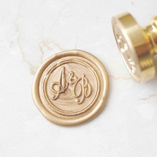 Personalisierte 2 Initialen Wachssiegel Stempel Personalisierte 2 Monogramm Hochzeitseinladung Wachssiegel Umschlag Wachssiegel L65