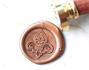 Fleur de Lys Wax seal stamp  wedding invitation wax seals  party wax seal  Victorian Filigree C19
