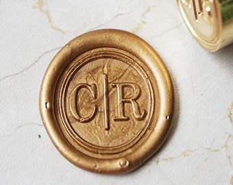 Personalized 2 Initials Monogram  Wax Seal Stamp  ,Custom wedding stamp,Your Art Work ,Logo 94 design with your initial stamp