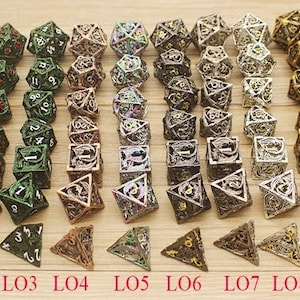 MTG Tabletop Game Dice l Metal d&d Dice | Hollow Dragon Dice | D and D Dice | D20 D12 D10 D8 D6 D4DND Dice Set | Dungeons and Dragons