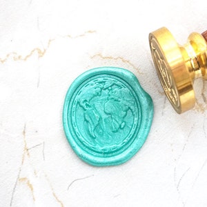 Invitations Greetings Wood Handle Brass Seal Wax Stamp Gift World Map View Metal 