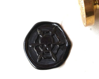 Schedel Bloem Wax Seal | Halloween Wax Seal Stempel | Huwelijksuitnodiging c22