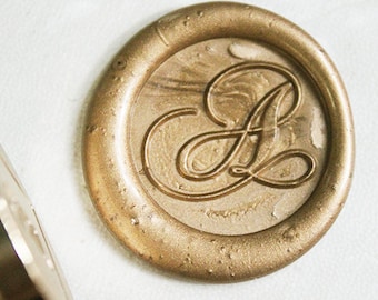 Deluxe Script Font Wax Seal Stamp , Custom Initial Wax Stamp,Fancy Single Initial Wax Seal Stamp L60