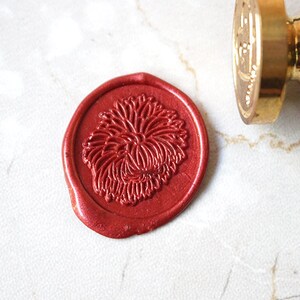 chrysantheum bloem wax seal stempel Botanische afdichting stempel kit bruiloft uitnodiging zegel C83