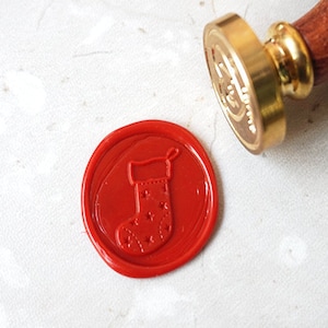 STOCKING STARS wax seal stempel KIT, Party Uitnodiging Sealing Stamp, Bruiloft Invitiation, Chirstmas zeehonden C60