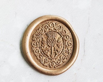 THISTLE wax seal stamp ,  Wedding Invitation Sealing Wax Stamp,Wax Seal Kit C137