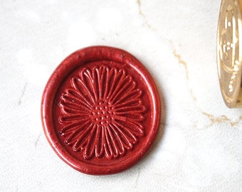 Aster   flower   wax seal stamp  Botanical sealing stamp kit   wedding invitation seal C80