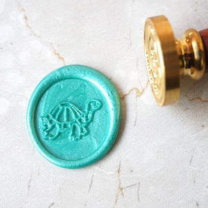 Seal Turtle Wax Seal Stamp sello de cera sello KIT, Sello de sellado de invitación a la fiesta, Sellos temáticos de animales, Regalo de baby shower C44