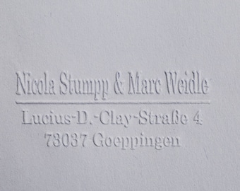 adres postzegel, enveloppen embosser, gepersonaliseerde embosser, hand held embosser, aangepaste geretourneerde adres Embosser postzegel, adres papier Embosser