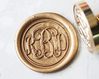 Custom monogram Wax Seal Stamp/ Custom Initials Wedding seal stamp/Wax –  DokkiDesign