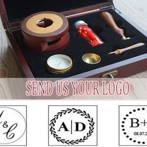 Custom Wax Seal Stamp Scatola regalo in legno / Strumento forno fusorio in legno / Cera sigillante Strumento forno fusorio in legno Strumento stufa
