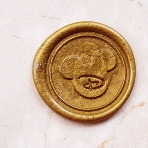 Custom Wax Seal Stamp With Initial and Mickey Sealing Wax 