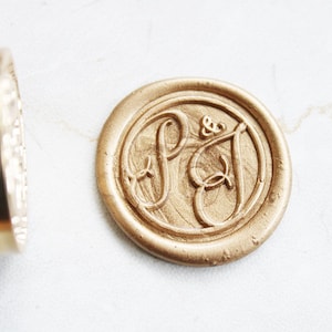 Custom  2 initials monogram  Wax Seal Stamp - Personalized  Sealing Wax Stamp -  Sealing Stamp - Wax Seal Stamp Kit L84