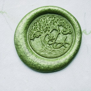 Sello de lacre Árbol de la Vida - Sello de lacre con Inicial Personalizado - Sello de lacre con Inicial Árbol de la Vida - Sello de lacre para Invitación L75