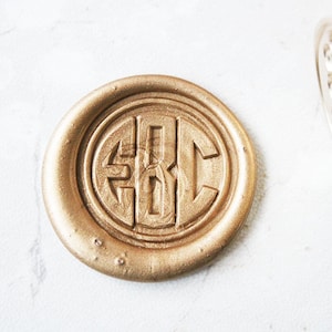 3 iniziali lettere monogramma Timbro di sigillo di cera personalizzato, Kit di tenuta di cera - Timbro di cera monogramma personalizzato L61