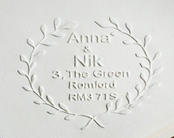 Aangepaste naam Embosser, Aangepast adres Embosser, Bruiloft Embosser, Embossing Stempel, Aangepaste Embosser Stempel, Retour Adres Stempel