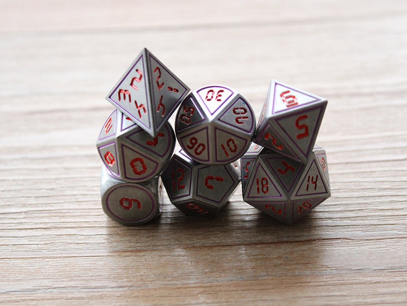 Purple Outline Color With Red Dice Enamel Rpg Dice Dice Set Dice D D Metal Dice Dungeons And Dragons Metal Dice Polyhedral Dice Set Dice Toys Games Voicebd24 Com