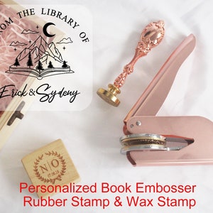 Personalized embosser, Custom your own stamp,Custom Book Embosser, Personalized library stamp/book lover gift, Ex Libris Embosser Stamp