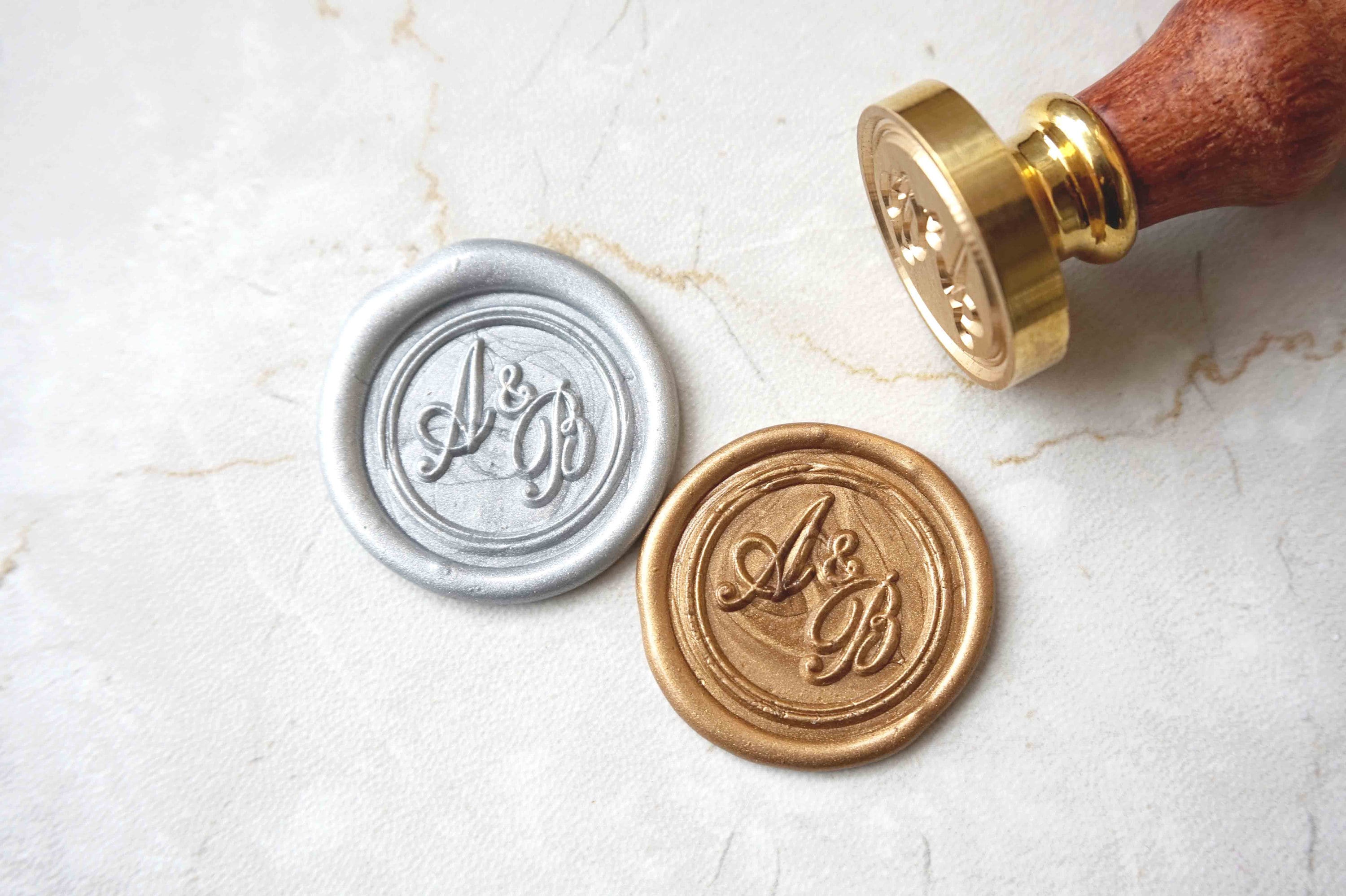 Custom double initial wax seal stamp Personalized 2 Etsy
