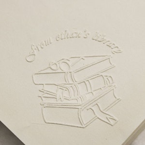 Personal Library Embosser Custom Library Book Stamp Hand Hold Embosser, Custom Library Embosser Stamp Personal Book Embossing Stamp image 6