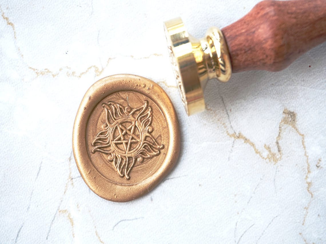 YGHM Fine Leaf Wax Seal Stamp Kit - Brass Head & Rosewood