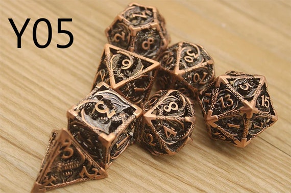 アンティーク銅 - 多面体ダイスセット - D&D ダイス - RPG ダイス