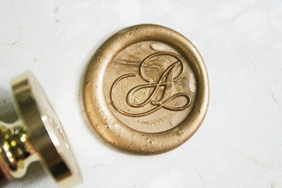 Custom Wax Seal Stamp - Custom Botanical Border Single Initial Wax Seal Stamp (27 Designs)